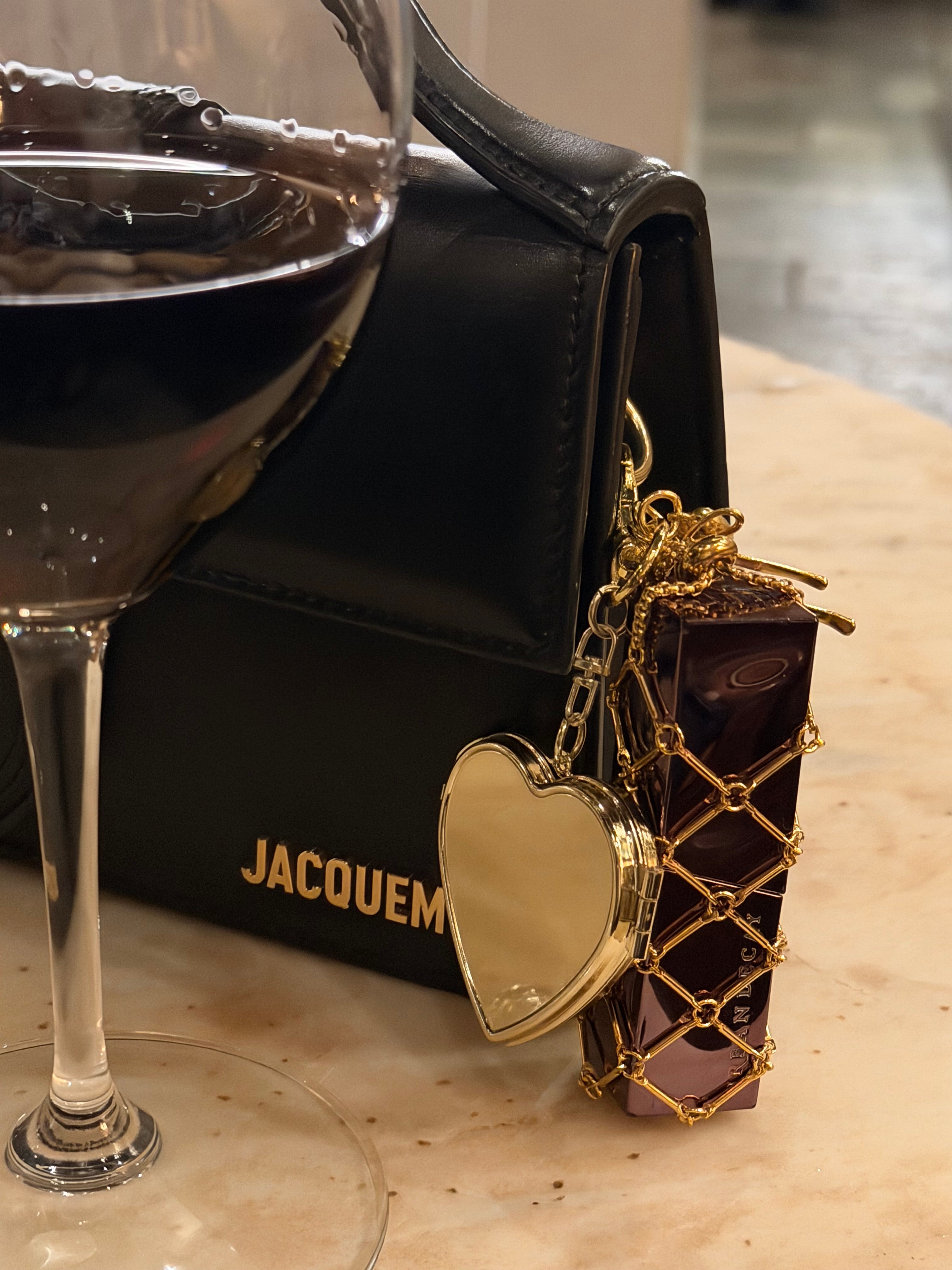 Lipstick Keychain Gold Heart